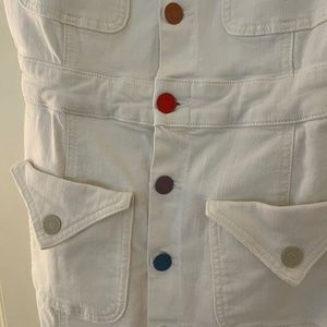 Mother denim dress with multicolored buttons